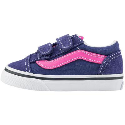 Vans范斯童鞋官方 Old Skool V紫色/玫红色小童板鞋