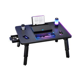 可升降床上小桌子碳纤维笔记本电脑支架电竞风宿舍床上电脑桌可折叠学习桌阅读桌卧室飘窗桌书桌家用办公桌子