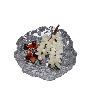 现代简约天然玉石葡萄玻璃果盘摆件客厅厨卫茶几仿真樱桃装饰品