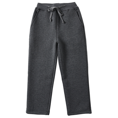 儿童加厚绒运动裤灰色校服裤子冬