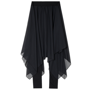 舞蹈裙裤一体假两件中长款半身裙现代舞练功服女古典民族舞服成人