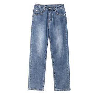 直筒牛仔裤女2025新款春秋法棍八分九分秋冬加绒窄版小个子烟管裤