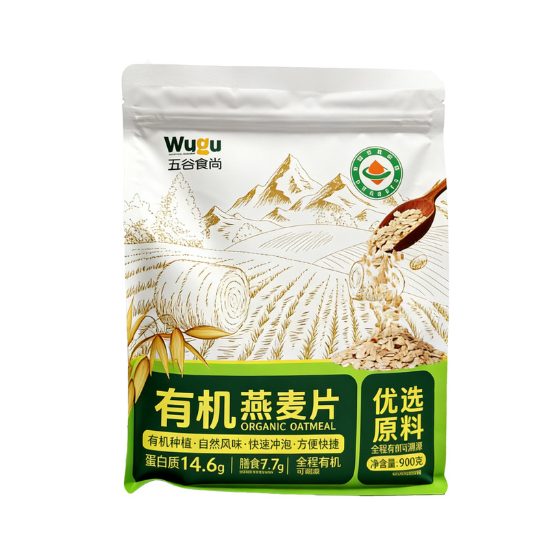 五谷食尚有机燕麦片即食高纤代餐