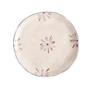 釉下彩紫色盘子菜盘家用2026款餐具饭盘平盘高颜值高级感特别好看