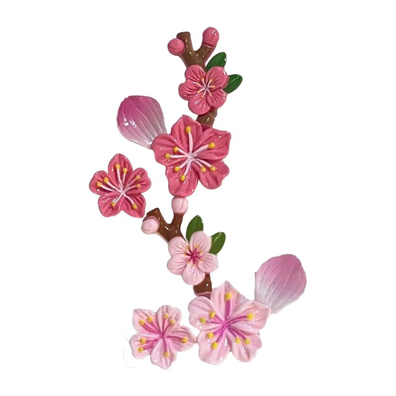 【3D立体桃花】无痕点胶车贴