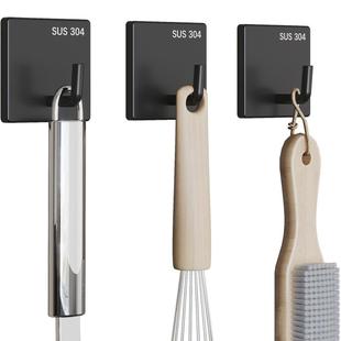 免打孔衣服挂钩强力粘胶门后不锈钢承重墙壁挂卫生间包包收纳粘钩