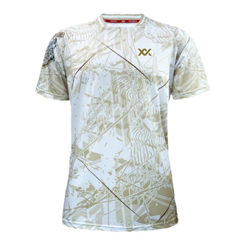 MAXX正品夏季羽毛球服男女款短袖透气休闲吸汗时尚圆领印花大赛服