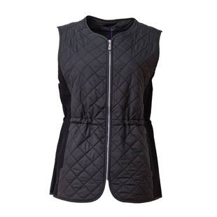 贝特如棉服马甲冬季中老年女士气质收腰抽绳无袖坎肩保暖马夹ES