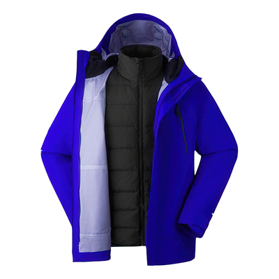北面户外男防水保暖三合一冲锋衣