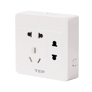 【七孔插座】国际电工86型明装开关插座面板 二二三插七孔电源插