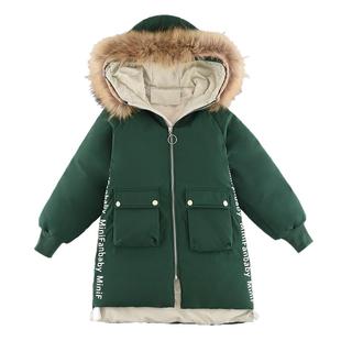 女童羽绒棉服2024冬装新款洋气中大童棉衣冬季加厚外套中长款棉袄