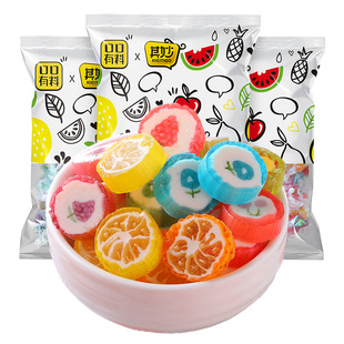 水果味切片糖硬糖果混合多口味散装批发解馋小零食硬棒棒糖年货节