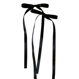 赵露思同款黑色蝴蝶结发夹秋冬双马尾丝带绑发发带发卡头饰发饰女