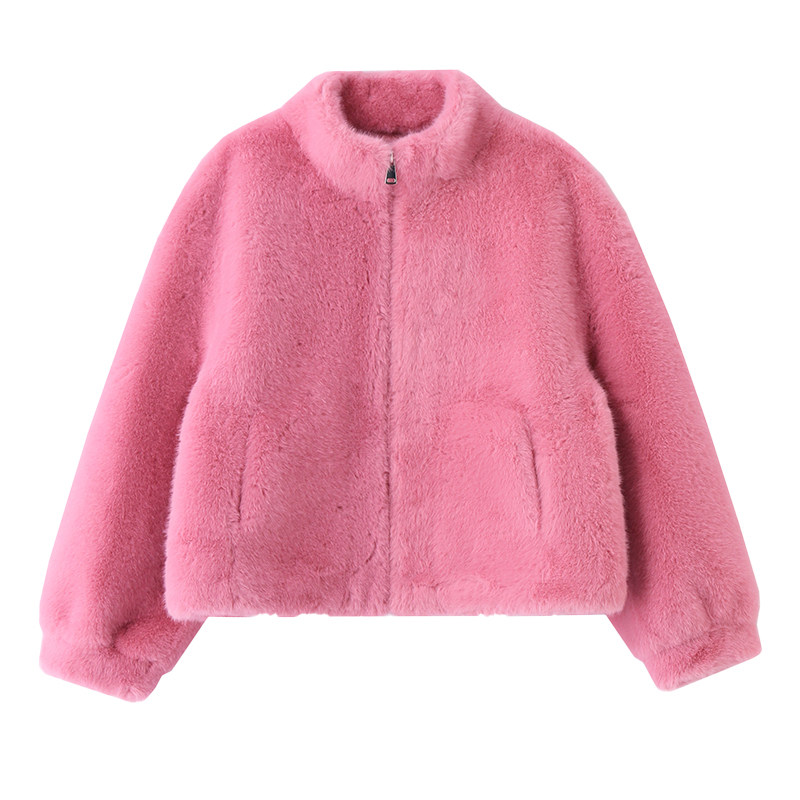 小个子毛绒水貂皮毛一体外套女2026秋季洋气高级感流行显瘦仿皮草
