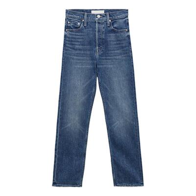 motherdenim蓝色直筒牛仔裤