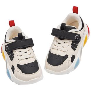 戴维贝拉童鞋男童发光运动鞋冬季新款女童防滑灯鞋儿童加绒鞋子