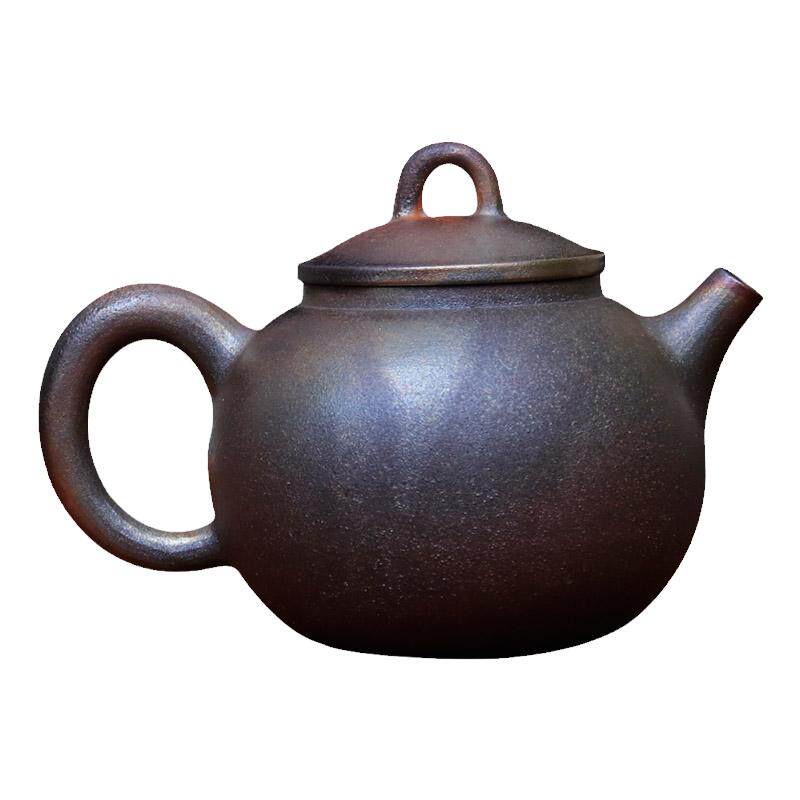 老铁复古柴烧建水紫陶壶250ml