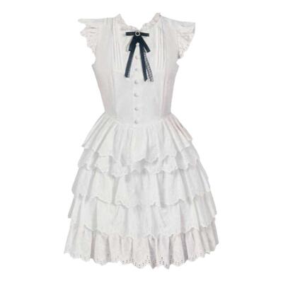 小飞袖甜美公主蛋糕裙