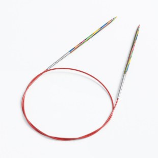 彩木环形针手工编织环形针棒针彩色针红色绳毛衣针围巾编织环形针