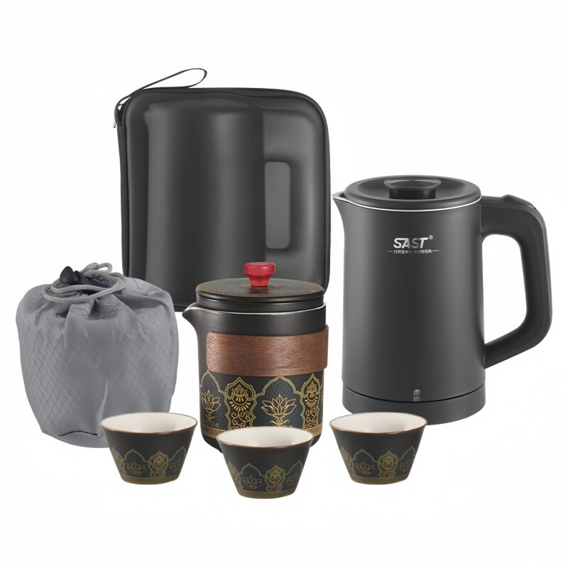 SAST电热水壶小型迷你烧水壶泡茶具套装便携式出差旅行户外露营用