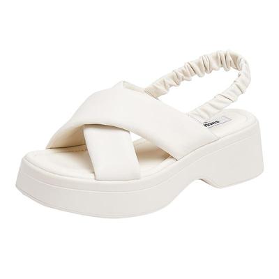 思加图雪芙鞋奶油鞋休闲厚底凉鞋