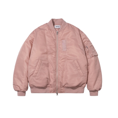 潮牌工装纯色飞行夹克棉服