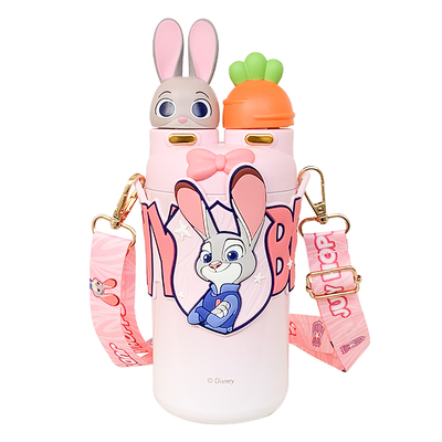 朱迪兔子警官保温杯女生高颜值双饮水杯女新款2025可爱大容量杯子