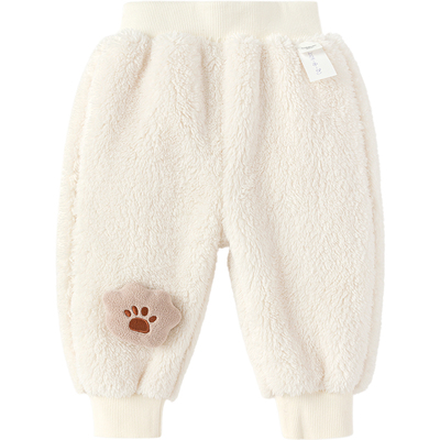 巴拉巴拉儿童裤子婴儿宝宝珊瑚绒长裤秋冬新款童装男童女童外穿厚
