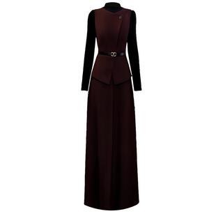 假两件长款秋冬连衣裙出席重要场合的裙子高级感显瘦气质超长裙55