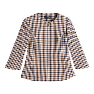 Aquascutum/雅格狮丹秋冬新品时尚女士格纹短款外套Q5050EL081