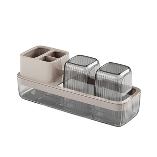 浴室台面牙刷架子置物架洗漱杯套装轻奢刷牙杯情侣牙缸收纳架家用