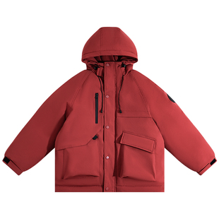 儿童装女童冬装加厚羽绒棉服2025新款中大童女孩冬季红色棉衣外套