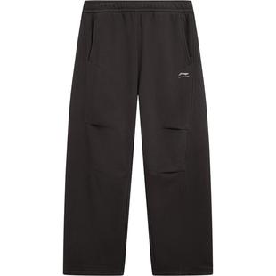 李宁热力裤丨卫裤男新款黑色宽松春季加绒伞兵休闲裤直筒运动裤男