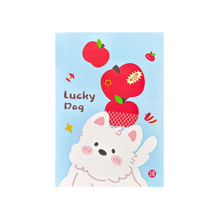 三年二班 B5苹果小狗笔记本本子高颜值横线日记本初中生专用记事本学生活页本考研A4超厚分栏草稿练习本子