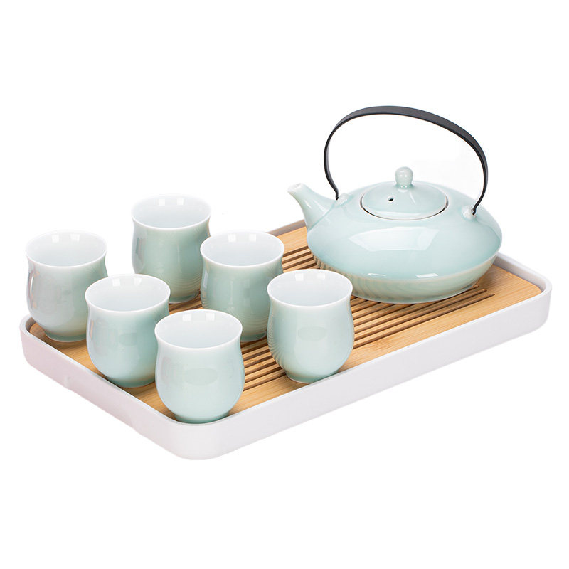 亚朵酒店茶具青瓷整套功夫茶具日式茶杯办公室小茶盘现代会客茶具