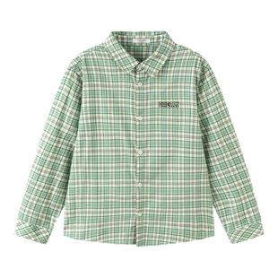 商场同款巴拉巴拉儿童格子衬衫男童女童衬衣春装2026新款童装上衣