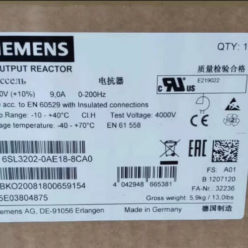 议价6SL3202-0AE18-8CA0西门子输出电抗器功率模块6SL32020AE188C