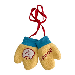 高品质羊绒~ins韩国宝宝手套冬季可爱加绒保暖女童1岁连绳挂脖潮