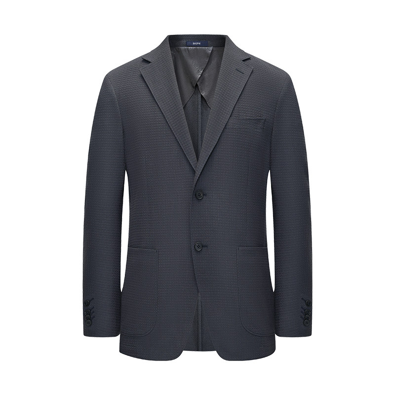 BONI/堡尼新品商务西服肌理羊毛混纺单西上装休闲西装男CS569061B