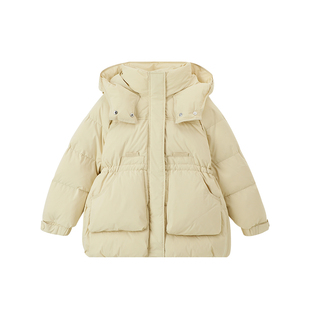 布丁哈鲁冬装女童童装洋气上衣2026秋冬季新款儿童保暖新年羽绒服