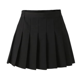 女童半身裙2025春秋季女孩百搭白色百褶裙JK制服裙子黑色韩版短裙