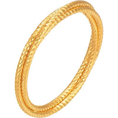 明牌珠宝黄金细闪戒足金戒指