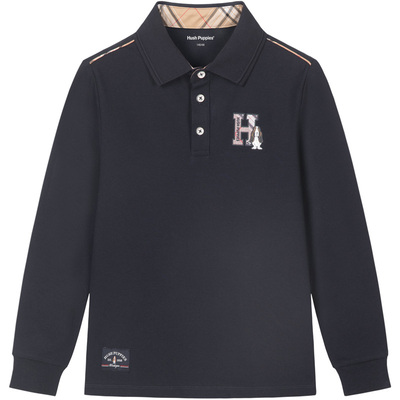 暇步士男童长袖翻领POLO衫