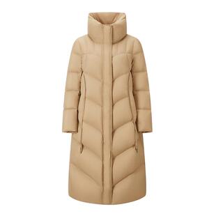 【鹅绒】千仞岗大牌女士长款立领羽绒服休闲保暖加厚外套