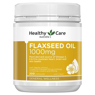 Healthy Care Flaxseed Oil 1000mg澳世康 亚籽油胶囊200粒 HC074