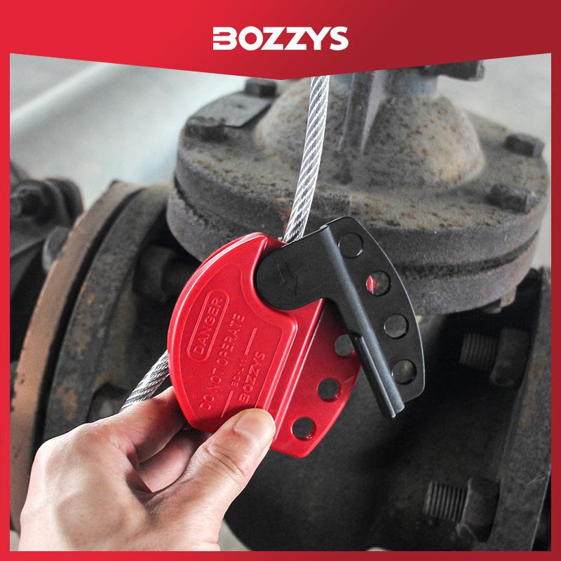 BOZZYS工业安全锁具loto挂牌上锁阀门安全锁可调节钢缆绳锁批发