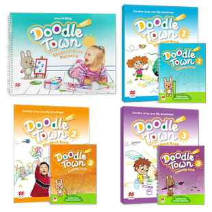 【进口直营】原版进口涂鸦小镇麦克米伦幼儿英语Doodle town学生预备1 2 3级别幼儿英语 3-6岁培训机构幼儿园综合国际学校教材