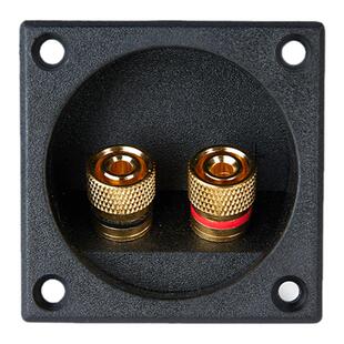 二位纯铜接线夹 方形接线盒 香蕉插座 接线柱 纯铜镀金音箱接线盒