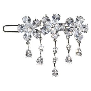 流苏花朵锆石边夹~闪闪bling~青蛙扣夹发夹侧边夹超闪刘海夹