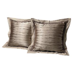 欧式55x55靠背垫套全棉贡缎提花抱枕套 床上靠背床头大靠枕套一对